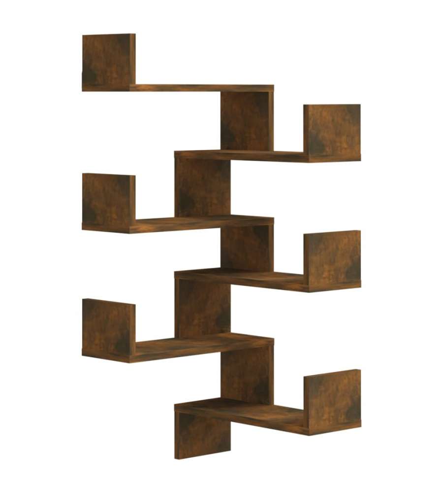Scaffale Parete Angolo Rovere Anticato 40x40x50cm Multistrato