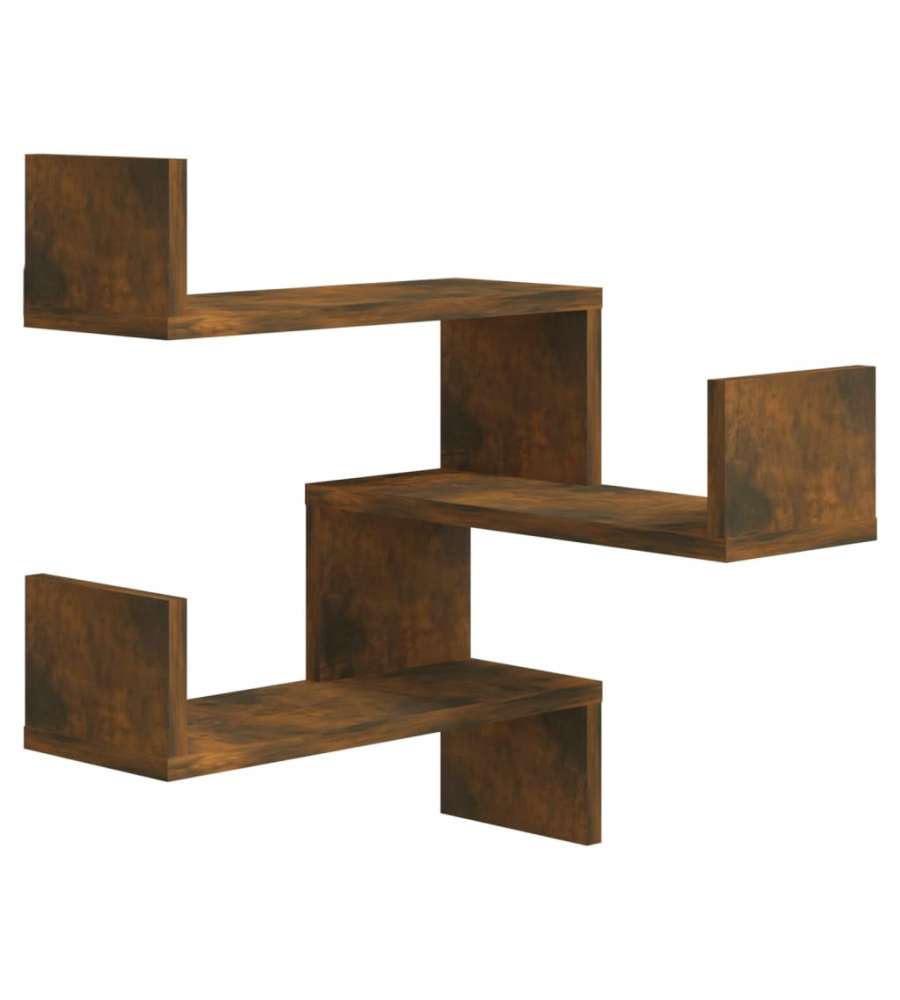 Scaffale Parete Angolo Rovere Anticato 40x40x50cm Multistrato