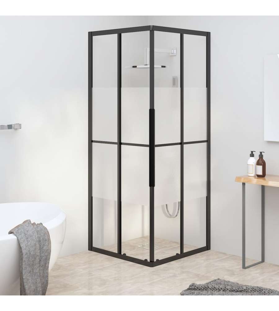 Cabina Doccia ESG Semi Smerigliato 80x70x180 cm Nera