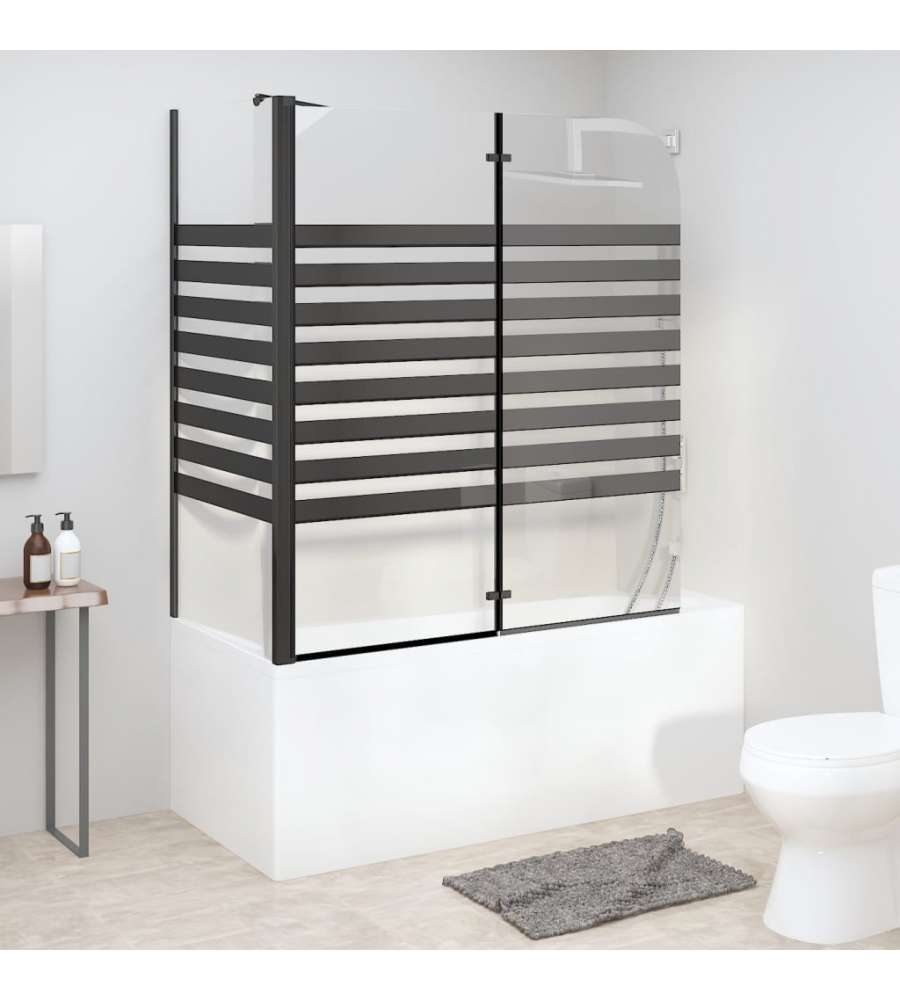 Box Doccia a Strisce 120x68x130 cm in Vetro Temperato
