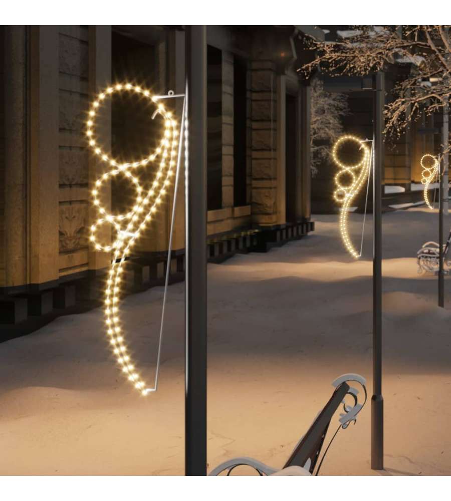 Stringhe di Luci a Forma di Palla 2pz con 144 LED Bianco Caldo