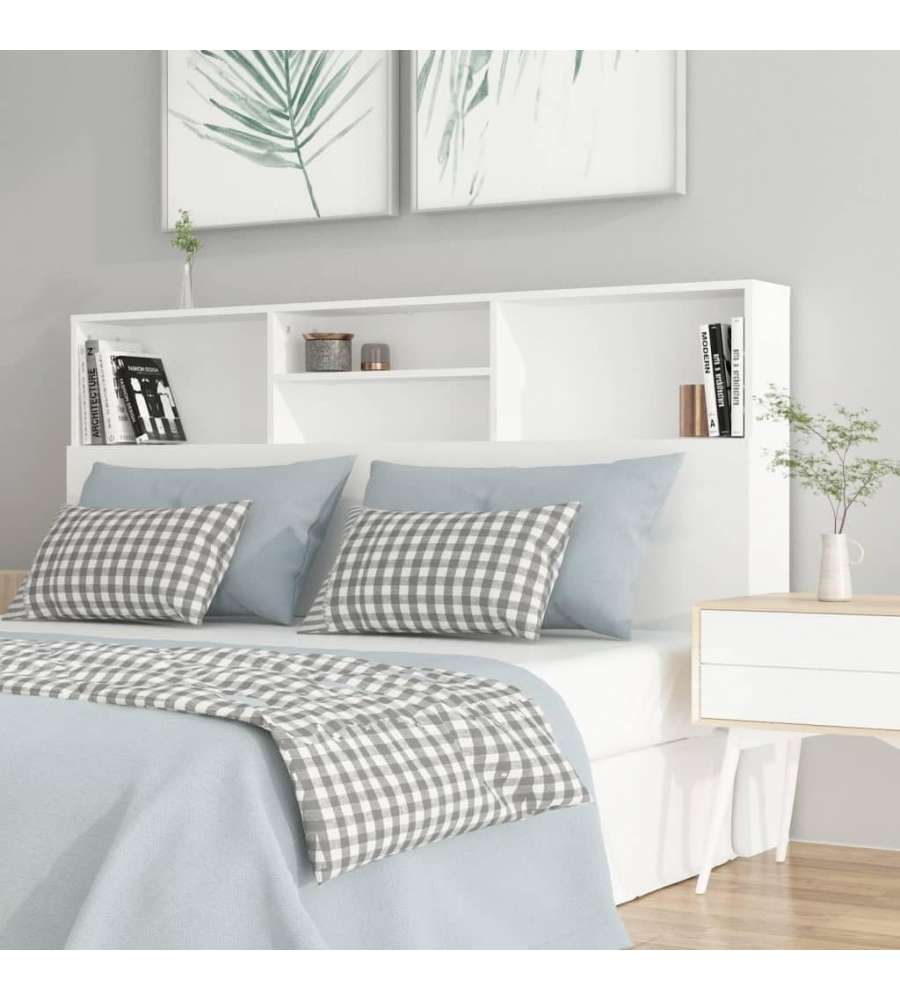 vidaXL Testiera con Contenitore per Letto - Bianco 160 cm