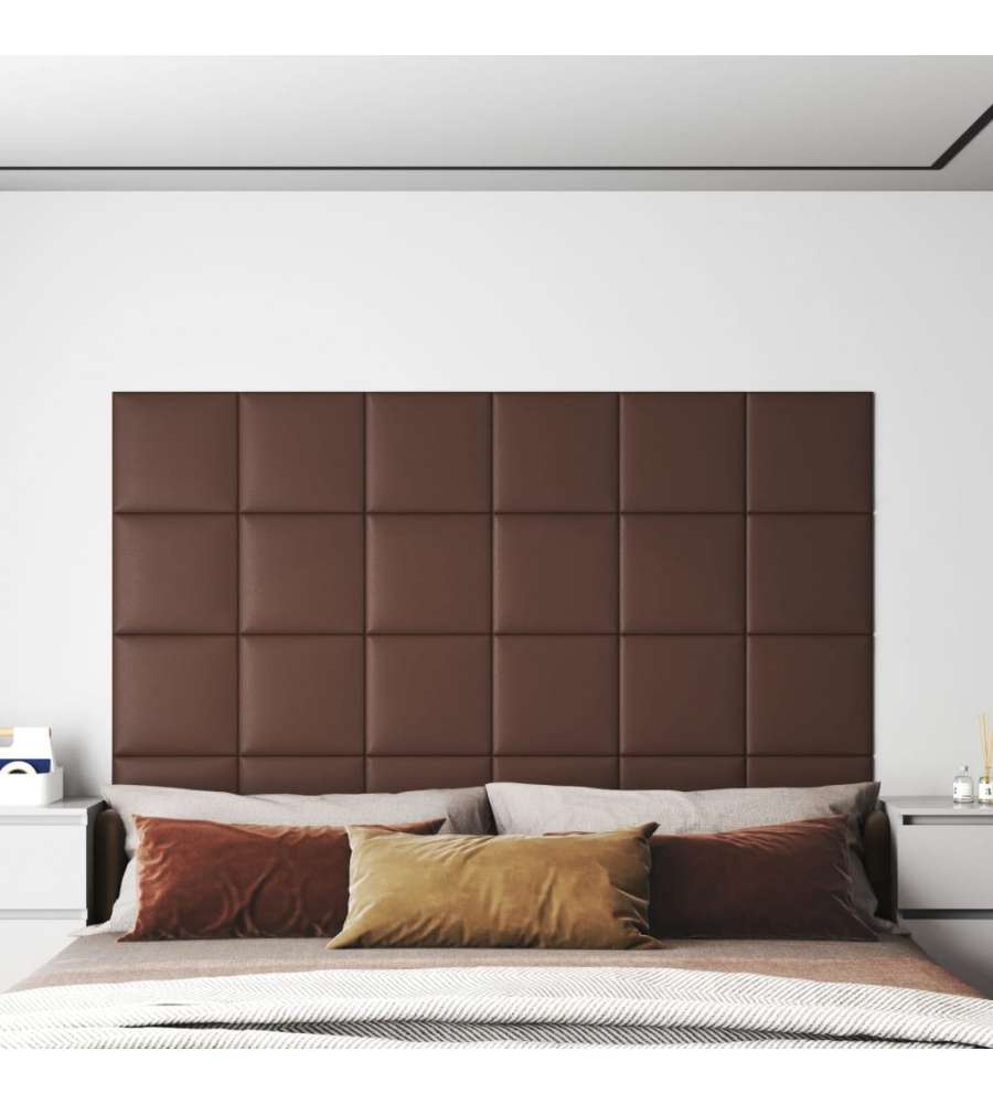 Pannelli Murali 12 pz Marroni 30x30 cm Similpelle 1,08 mq