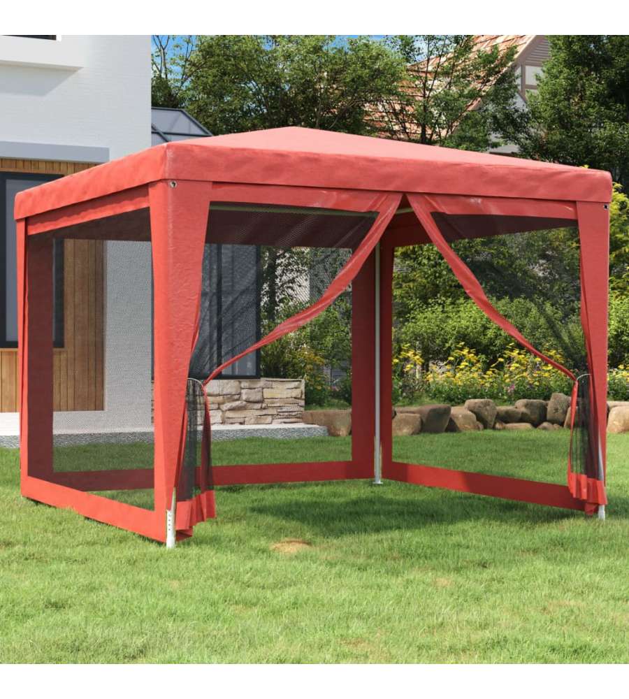 Tenda per Feste con Pareti Laterali in Rete 3x3 m HDPE