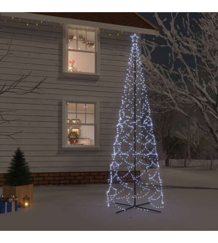 Albero di Natale a Cono Bianco Freddo 1400 LED 160x500 cm
