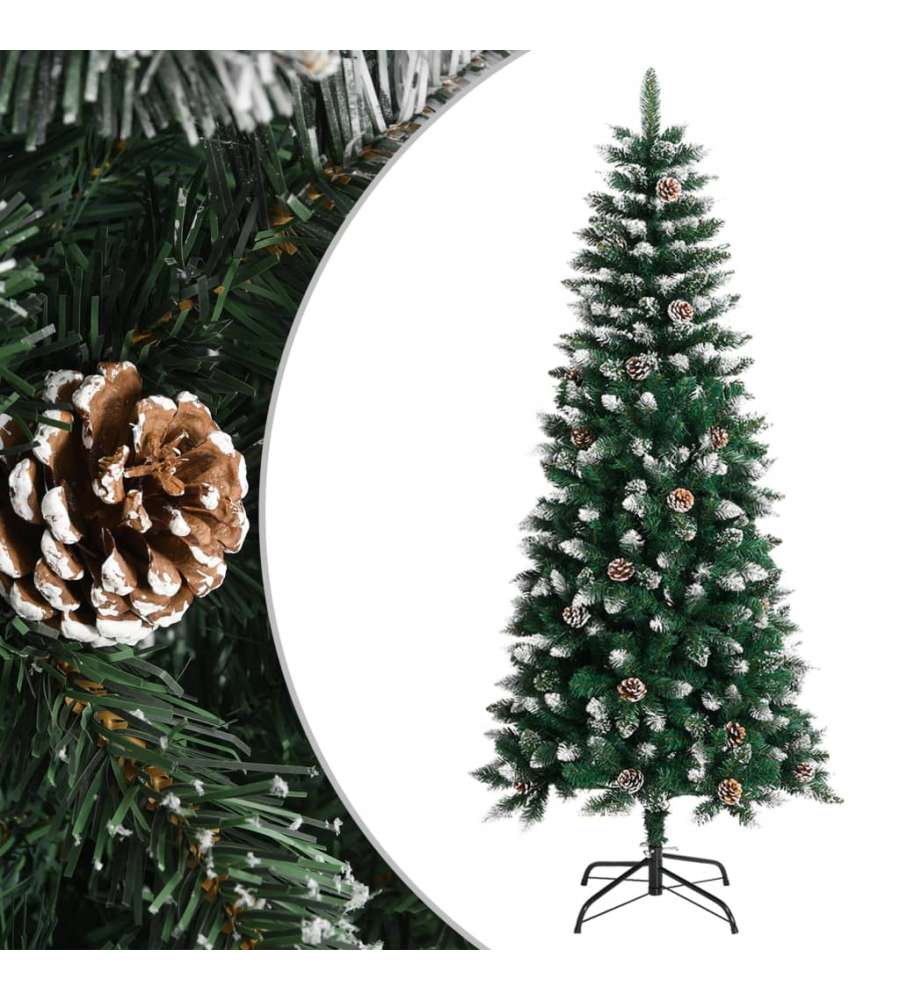 Albero di Natale Artificiale con Base Verde 150 cm PVC
