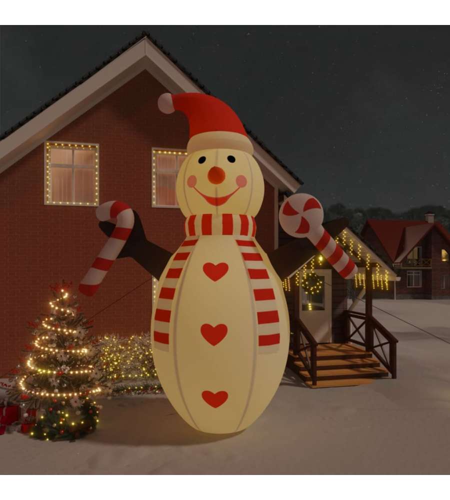 Pupazzo di Neve Natalizio Gonfiabile con LED 630 cm