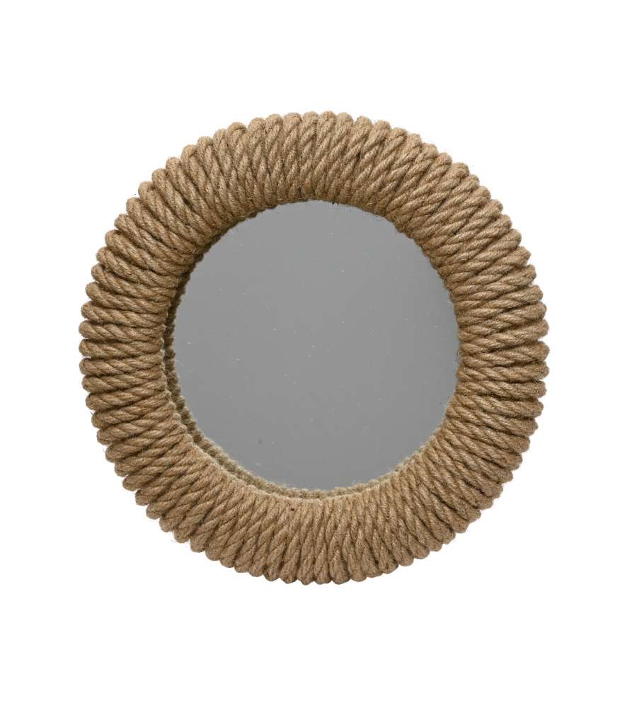 Specchio rotondo con cornice in corda 50cm