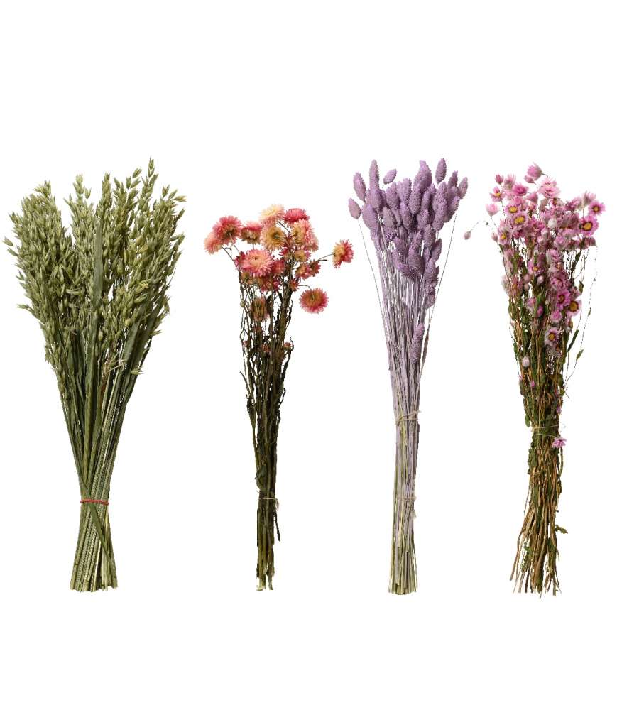 Mazzolino di fiori essicati in varianti assortite