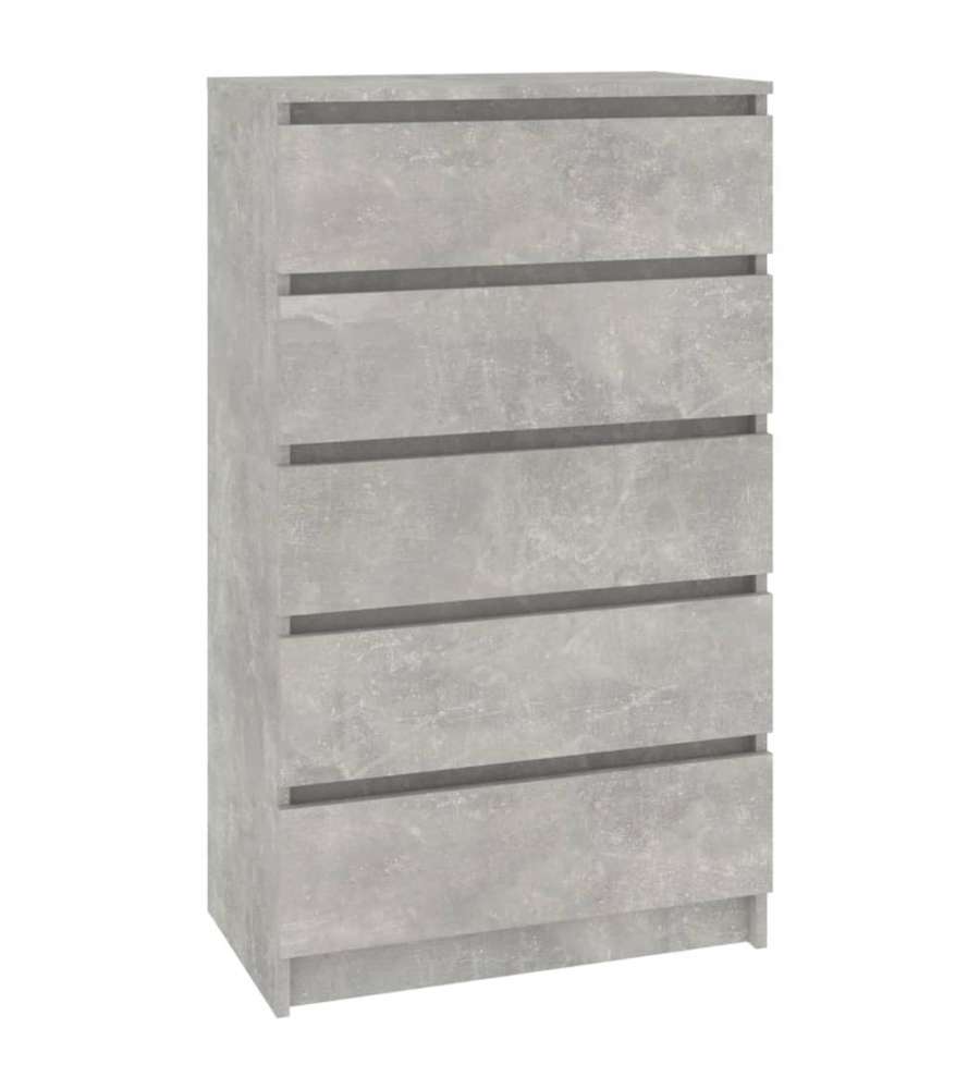 vidaXL Cassettiera Elegante Grigio Cemento 60x36x103 cm in Legno Multistrato