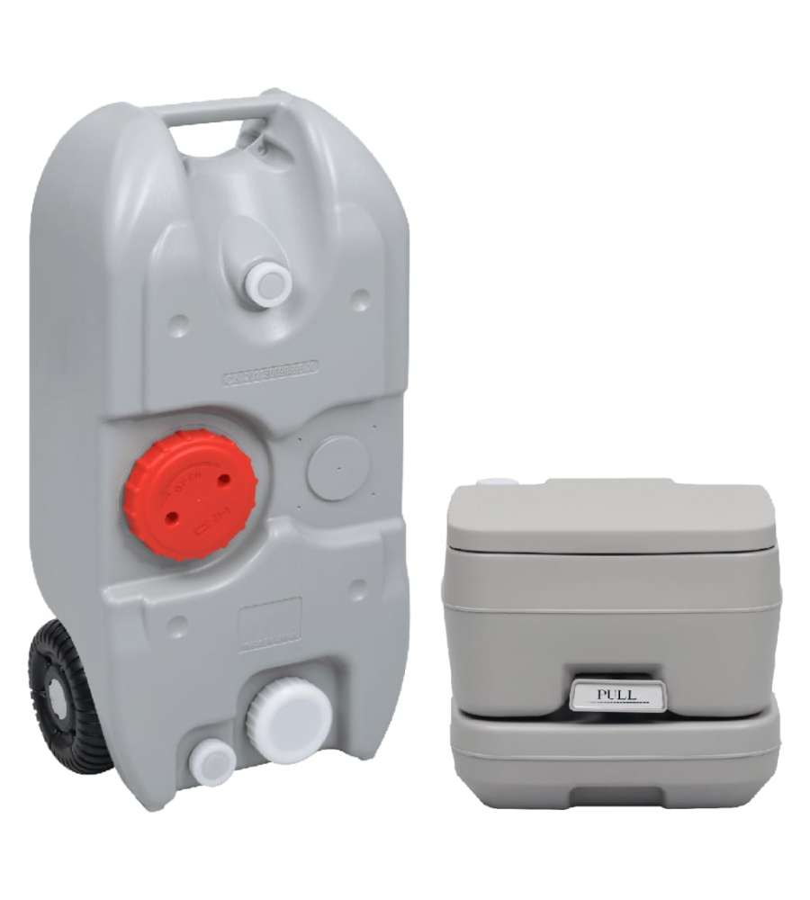 Set Toilette da Campeggio Portatile e Tanica d'Acqua