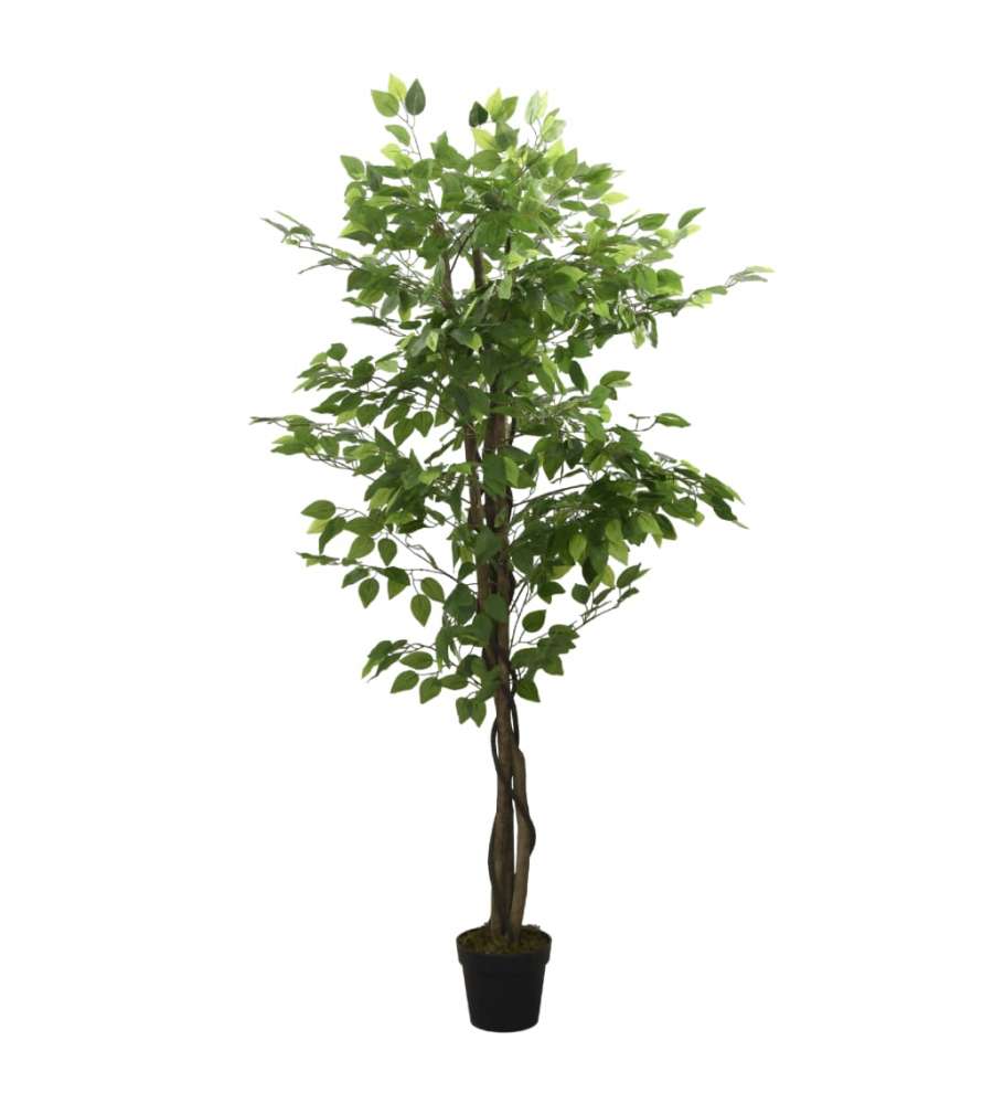 Albero di Ficus Artificiale 630 Foglie 120 cm Verde