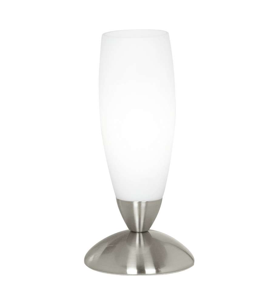 Eglo Lampada da Tavolo Slim - Nickel Opaco - Vetro Bianco - 220mm