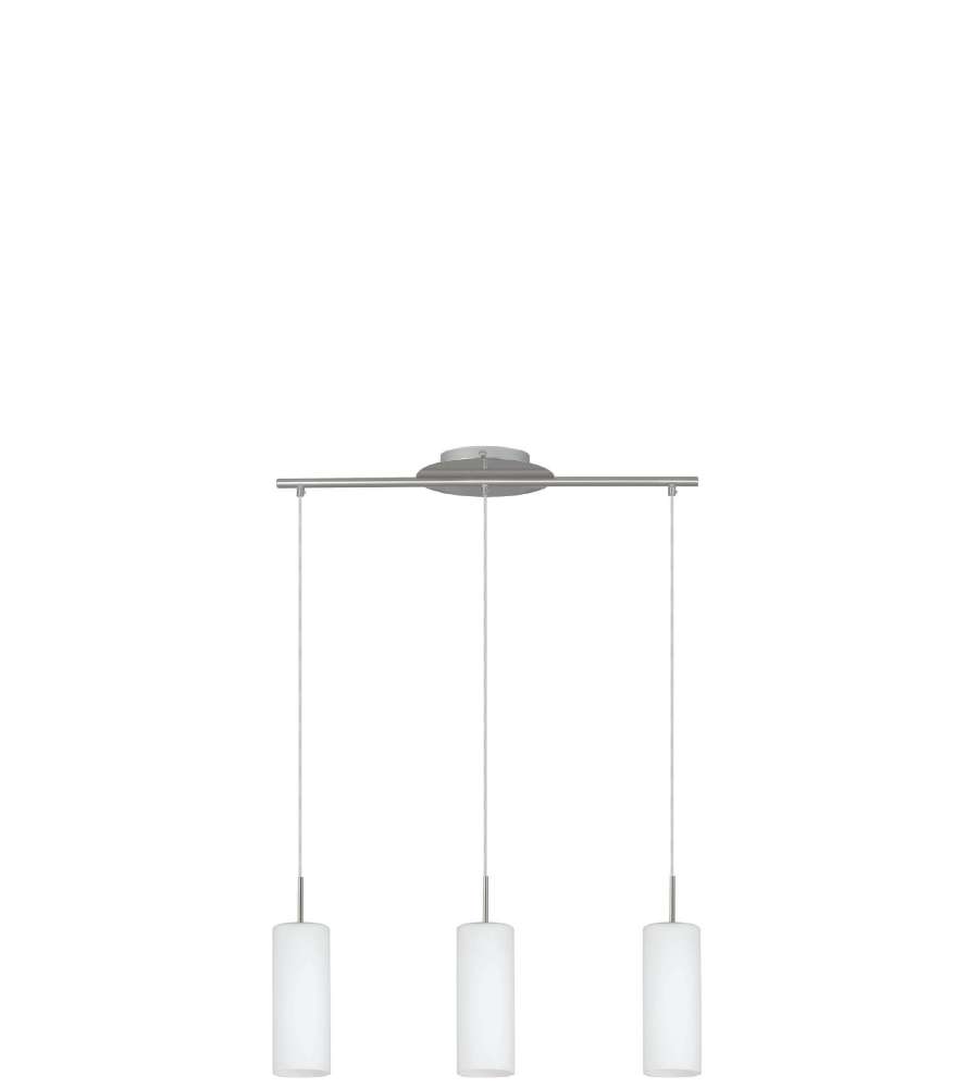 Lampada a sospensione Troy 3 E27 3x40W in metallo e vetro satinato
