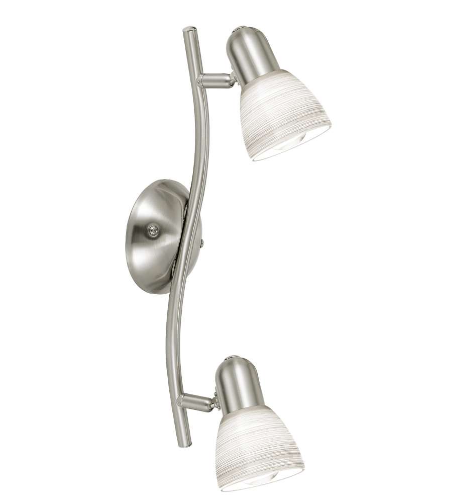 Barra faretti Dakar 2 x 40W E14 Nickel Vetro Bianco