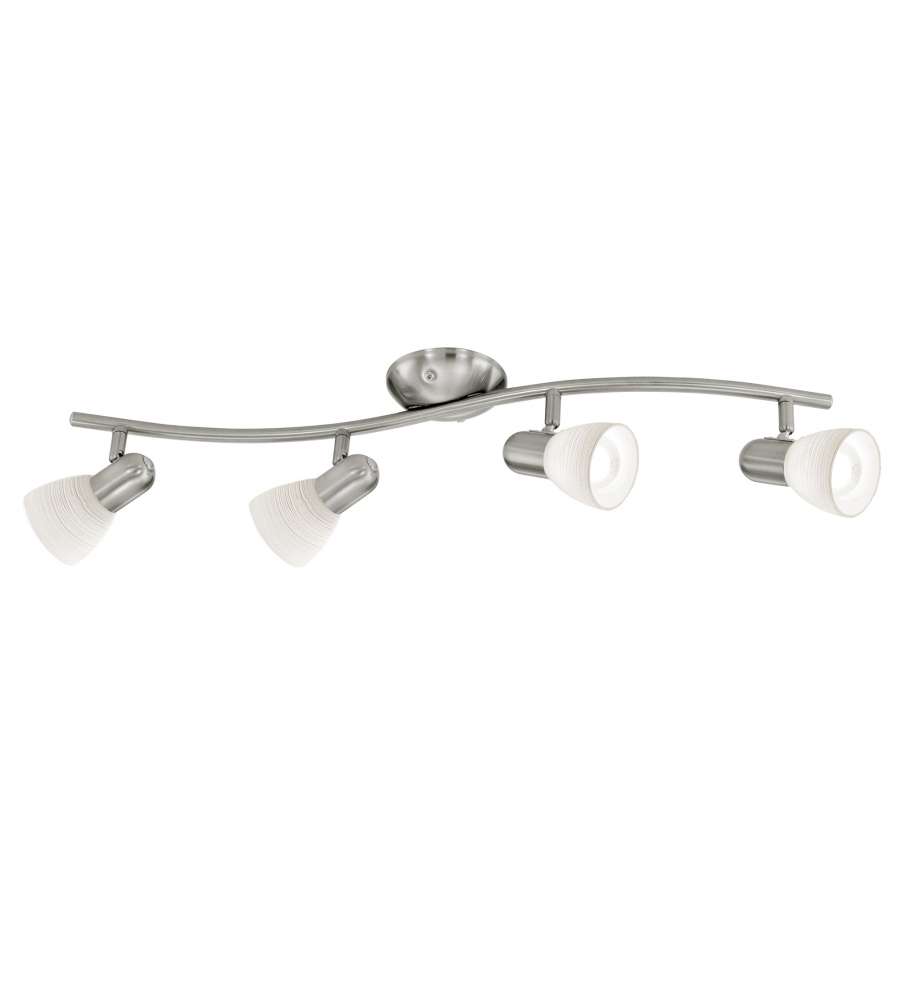 Barra faretti Dakar 4 x 40W E14 Nickel Vetro Bianco