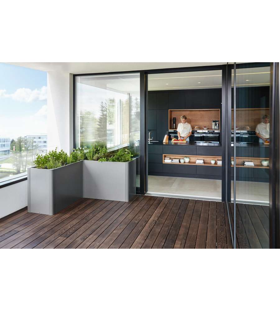 Fioriera Belvedere MAXI Gr. L150 grigio quarzo metallizzato