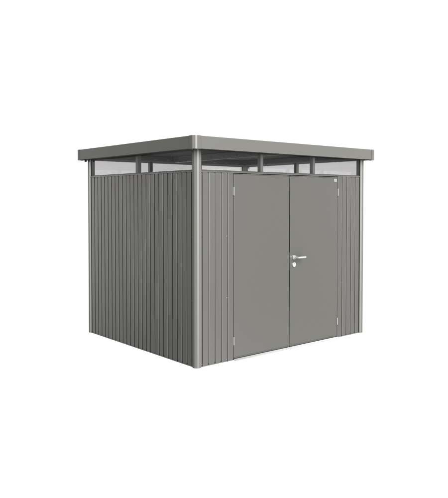 Casetta HighLine Misura H3 grigio quarzo metallizzato, porta a due battenti