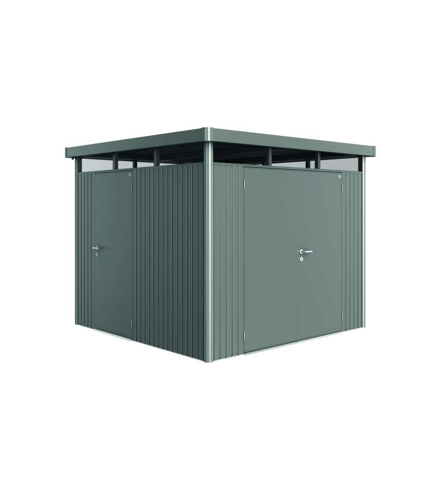 Casetta HighLine Misura H4 grigio quarzo metallizzato, porta a due battenti