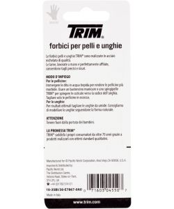 Trim Forbici Pelli e Unghie Argento 14.5 cm Acciaio Nichelato Made in Italy