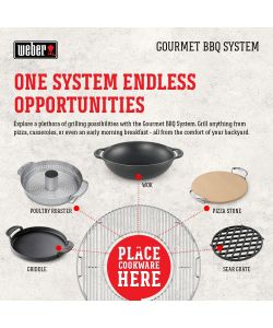 WEBER Piastra Gourmet in Ghisa per Barbecue - Nero - Cottura Uniforme