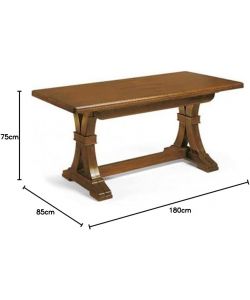 Tavolo Estensibile - 180/360 cm - Colore Noce - Faggio Massello