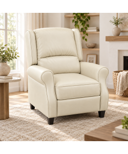 Poltrona Della Nonna Reclinabile in Ecopelle Crema - Comfort e Stile