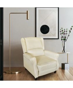 Poltrona Della Nonna Reclinabile in Ecopelle Crema - Comfort e Stile