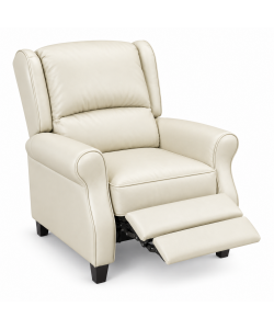 Poltrona Della Nonna Reclinabile in Ecopelle Crema - Comfort e Stile