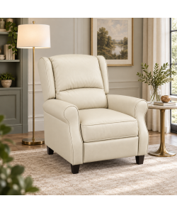 Poltrona Della Nonna Reclinabile in Ecopelle Crema - Comfort e Stile