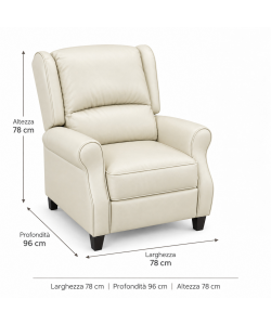 Poltrona Della Nonna Reclinabile in Ecopelle Crema - Comfort e Stile