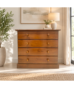 Domo Mea Cassettiera Classic 4 Cassetti in Legno Massello 78x86x43 cm