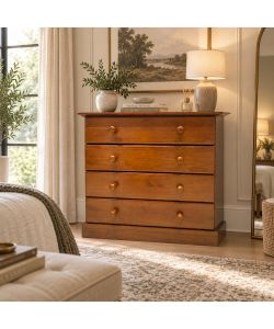Domo Mea Cassettiera Classic 4 Cassetti in Legno Massello 78x86x43 cm