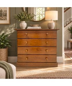 Domo Mea Cassettiera Classic 4 Cassetti in Legno Massello 78x86x43 cm