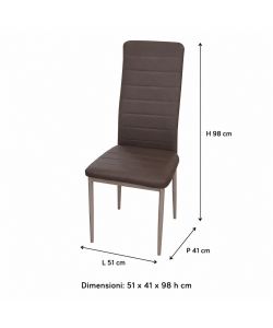 Avatar Sedia in Similpelle Fango - Elegante e Moderna 51x41x98 cm