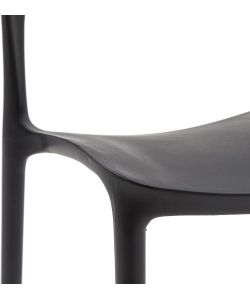 Sedia Vanity Elegante in Plastica Nera - 45x56x84 cm