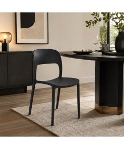 Sedia Vanity Elegante in Plastica Nera - 45x56x84 cm