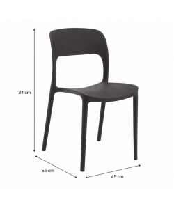 Sedia Vanity Elegante in Plastica Nera - 45x56x84 cm