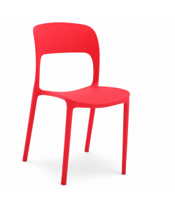 Sedia Vanity rossa in plastica 45x56x84 cm per interni elegante e leggera