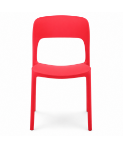 Sedia Vanity rossa in plastica 45x56x84 cm per interni elegante e leggera