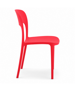 Sedia Vanity rossa in plastica 45x56x84 cm per interni elegante e leggera