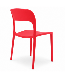 Sedia Vanity rossa in plastica 45x56x84 cm per interni elegante e leggera