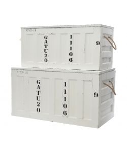 Baule bianco 25 x 54 x 26 h cm