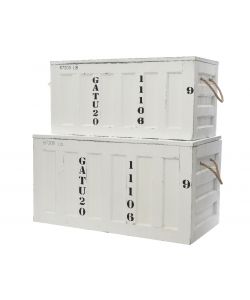 Baule bianco 25 x 54 x 26 h cm