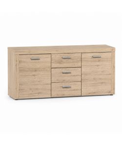 Madia Credenza in Legno Effetto Rovere 167x41x77 cm con Ante e Cassetti - Manuel