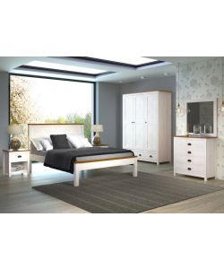 Domo Mea Cassettiera Bianca 84 cm Topazio  - 4 Cassetti con Maniglie Ottone