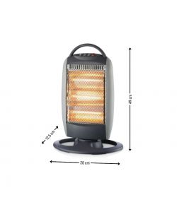 Dr.C Stufa Alogena Oscillante 1200W con Manico - 28x12,5x49cm