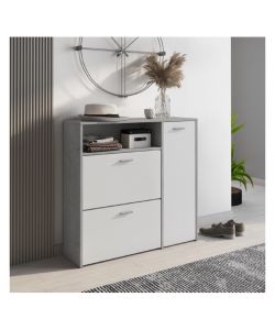 Scarpiera Multi Anta e Ribalte Bianco Cemento - Spaziosa e Moderna