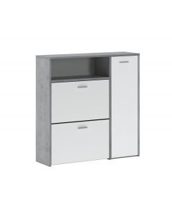 Scarpiera Multi Anta e Ribalte Bianco Cemento - Spaziosa e Moderna