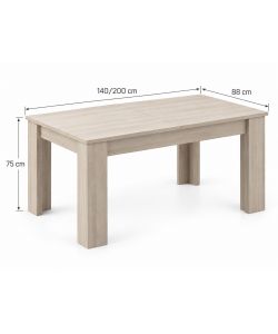 Tavolo Ulrich Allungabile color Olmo 140/200x88x75h Cm - Design Moderno